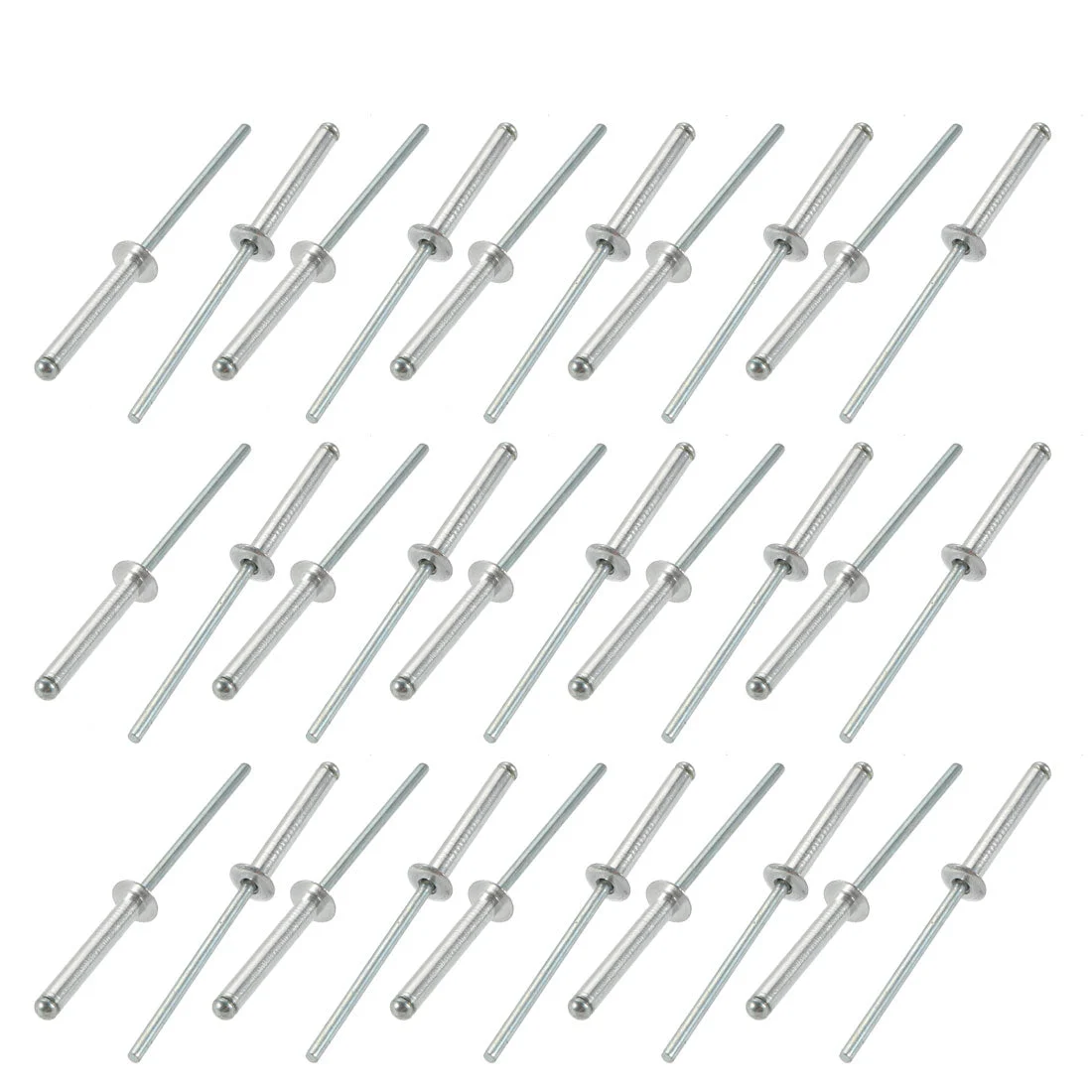 30 Pcs 3.2mm x 21mm Aluminum/Steel Open End Blind Rivets
