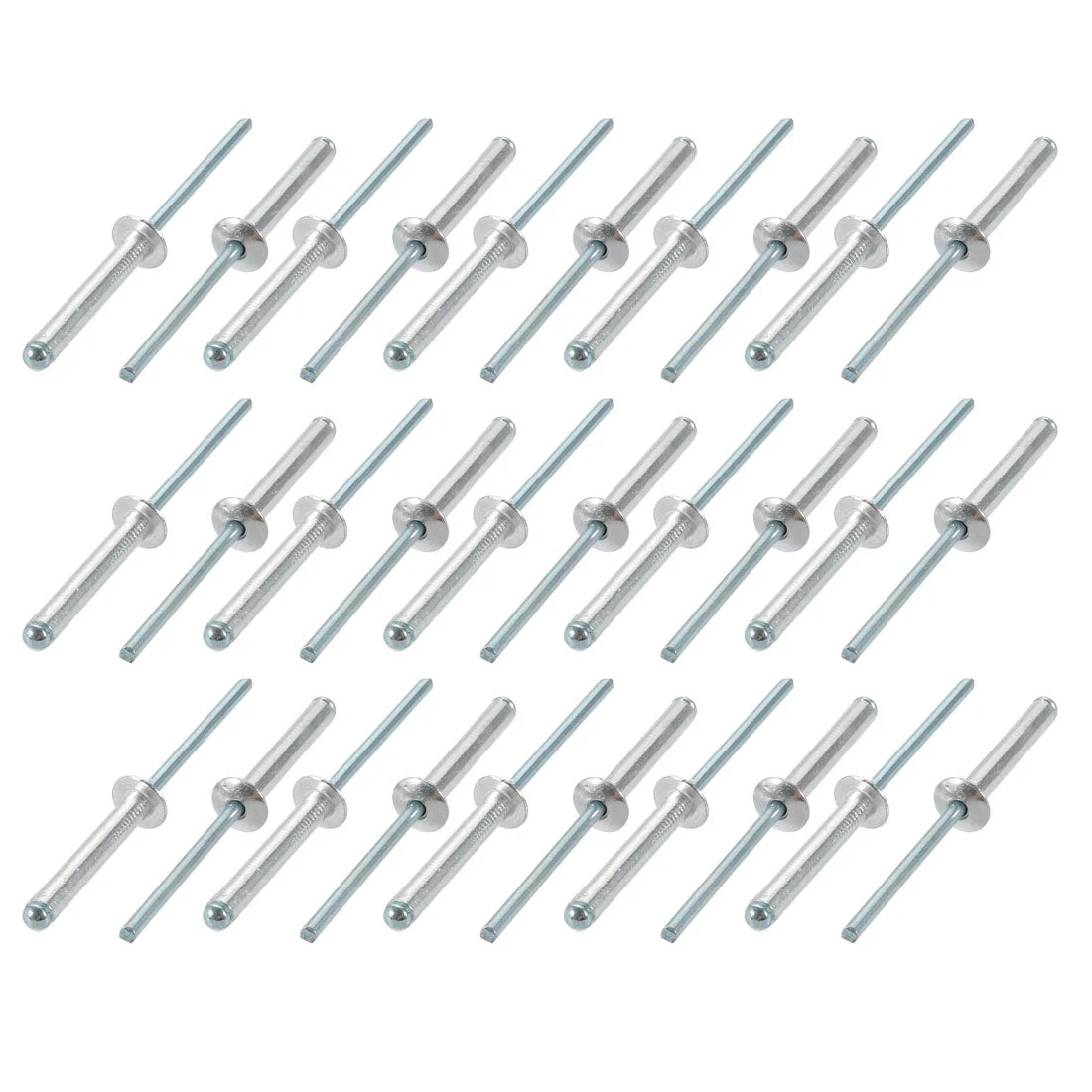 30 Pcs 4mm x 25mm Aluminum/Steel Open End Blind Rivets