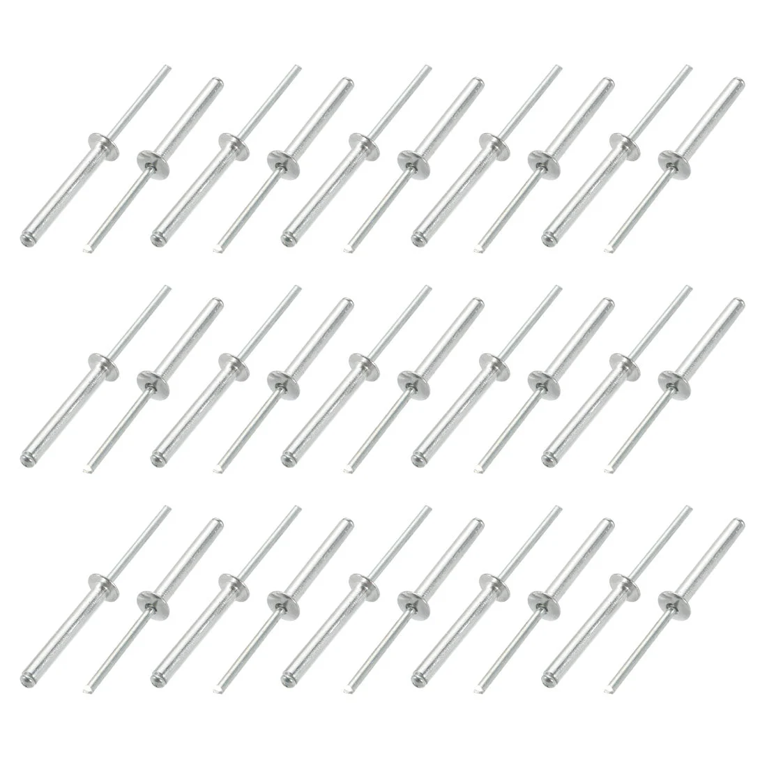 30 Pcs 4mm x 30mm Aluminum/Steel Open End Blind Rivets