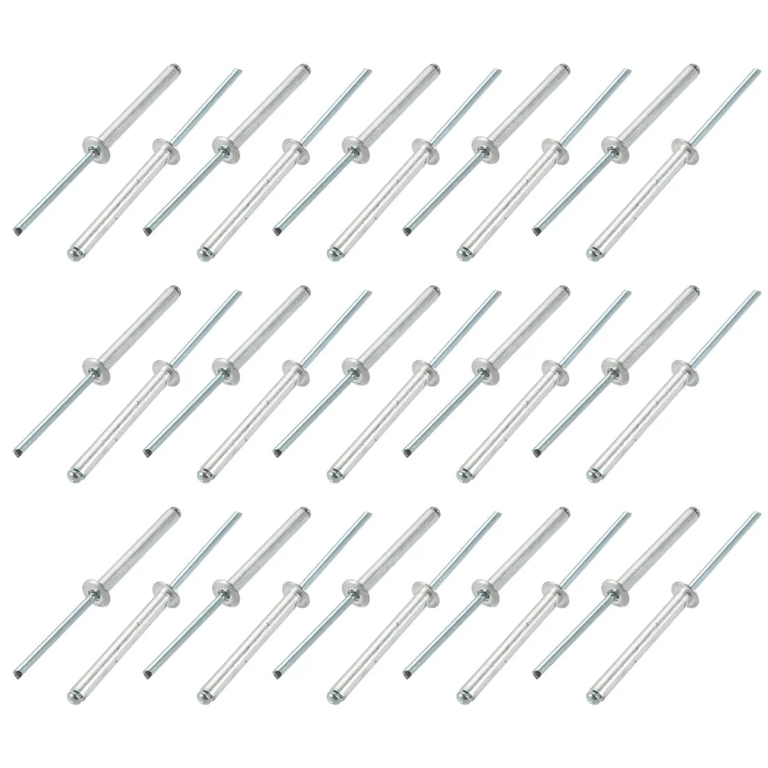 30 Pcs 4mm x 35mm Aluminum/Steel Open End Blind Rivets
