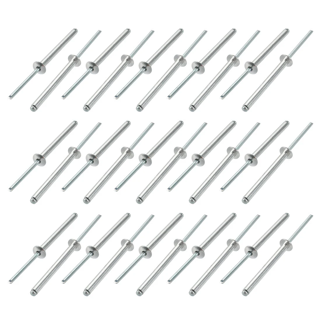 30 Pcs 4mm x 40mm Aluminum/Steel Open End Blind Rivets