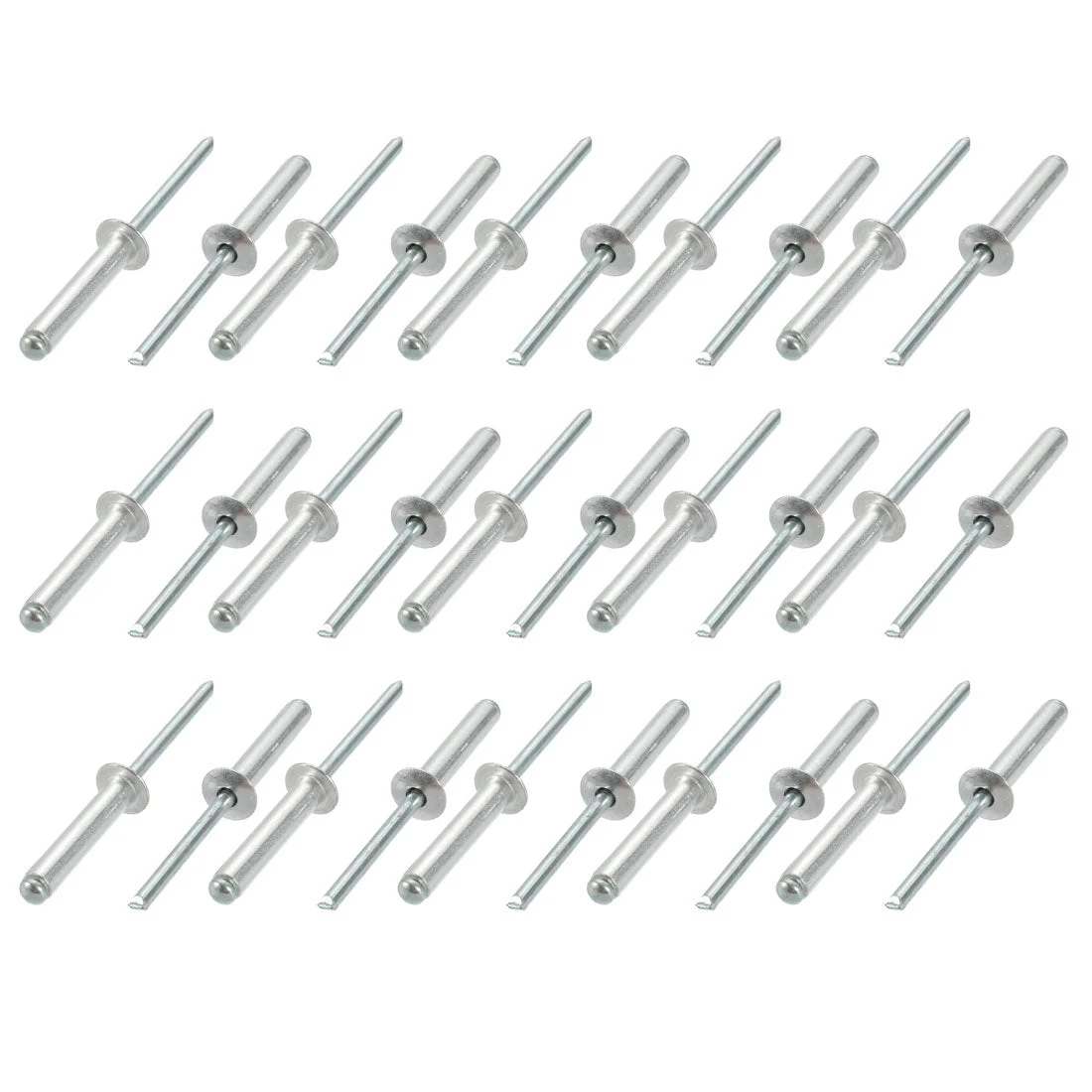 30 Pcs 5mm x 25mm Aluminum/Steel Open End Blind Rivets