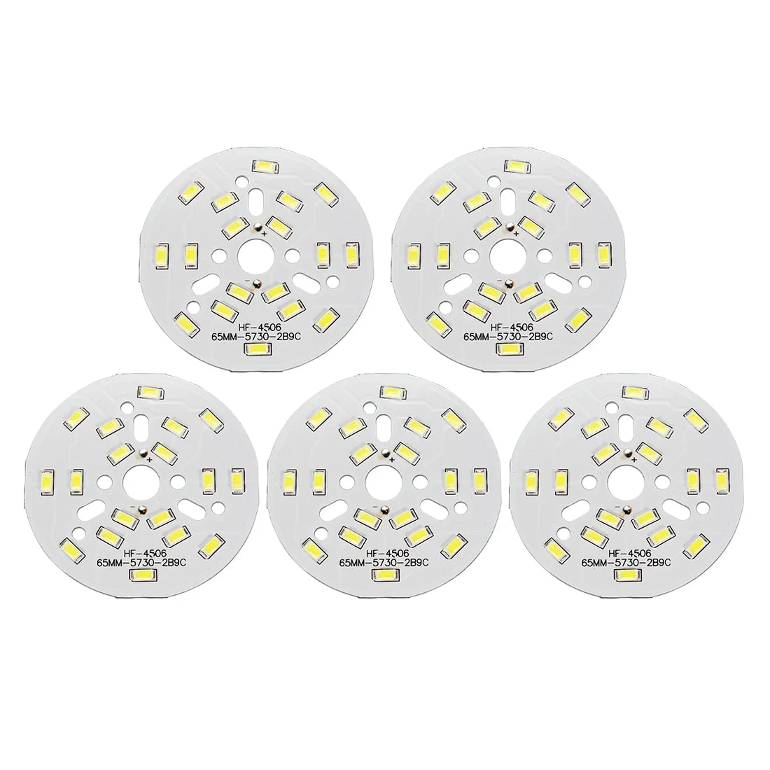 300mA 9W 18 LEDs 5730 Surface Mounted Devices LED Chip Module Aluminum Board Pure White Super Bright 65mm Dia 5pcs