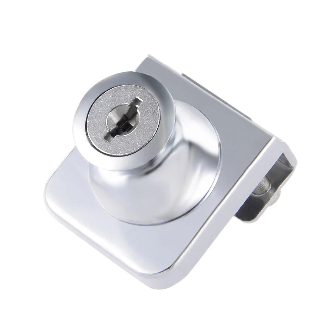Zinc Alloy Chrome Finish Display Hinged Square Glass Cabinet Lock, Key Alike