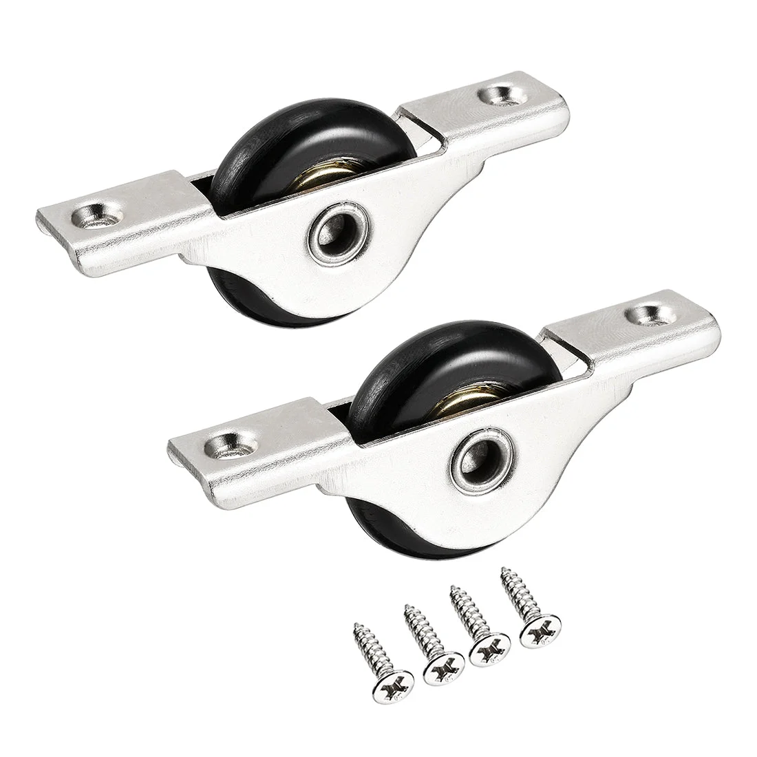29mm Dia Nylon Black Single Wheel Electroplating Sliding Door Window Pulley 2pcs