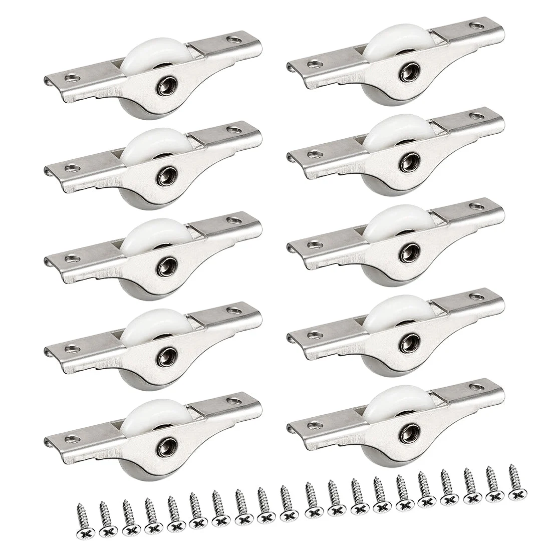 24mm Dia Nylon Single Wheel Electroplating Sliding Door Window Pulley 10pcs