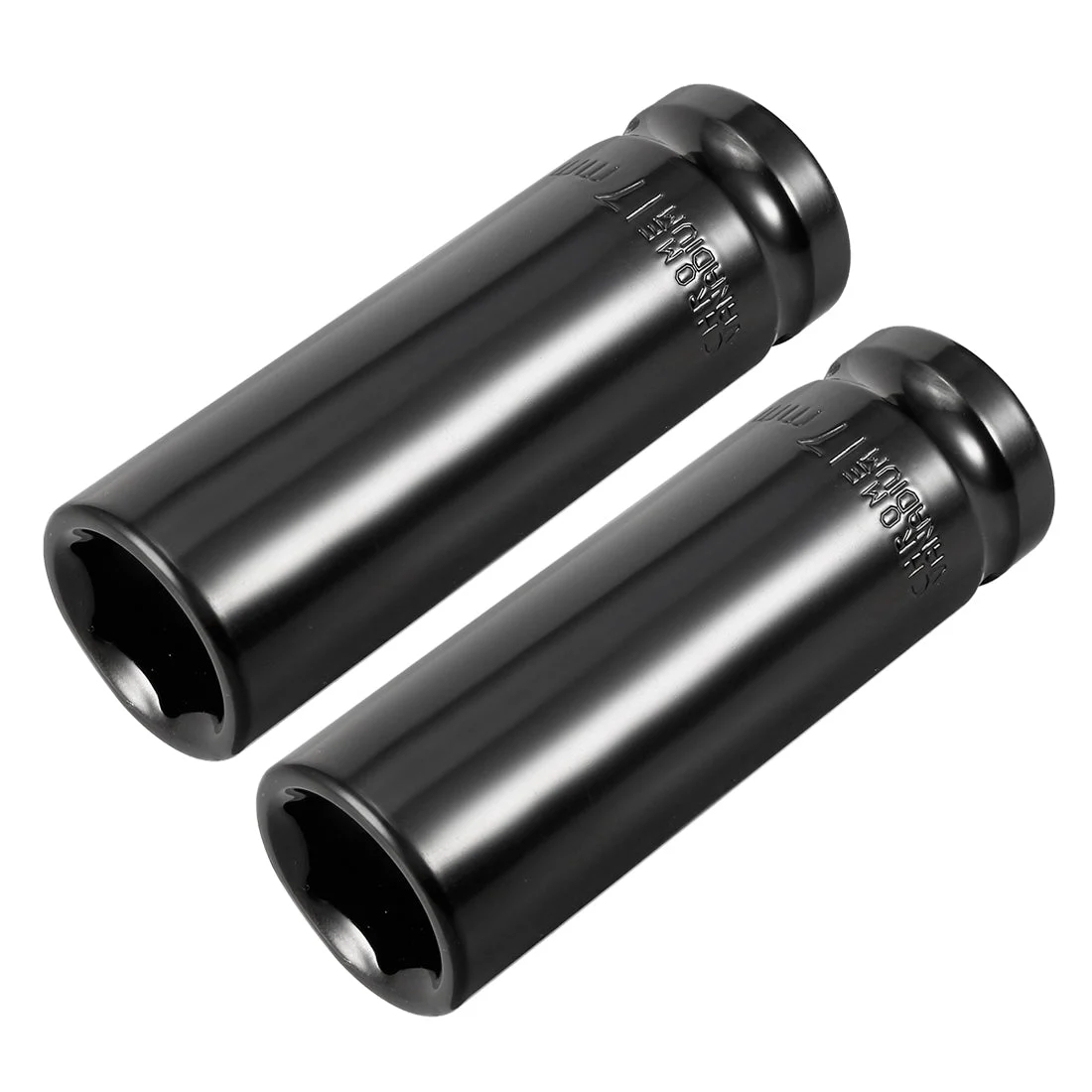 2 Pcs 1/2-Inch Drive by 17mm Deep Impact Socket, Cr-V, 6-Point, Metric