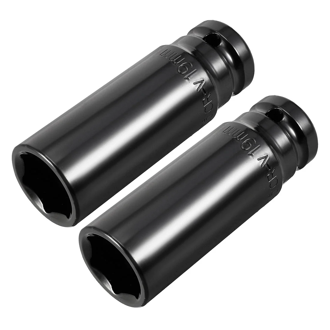 2 Pcs 1/2-Inch Drive by 19mm Deep Impact Socket, Cr-V, 6-Point, Metric