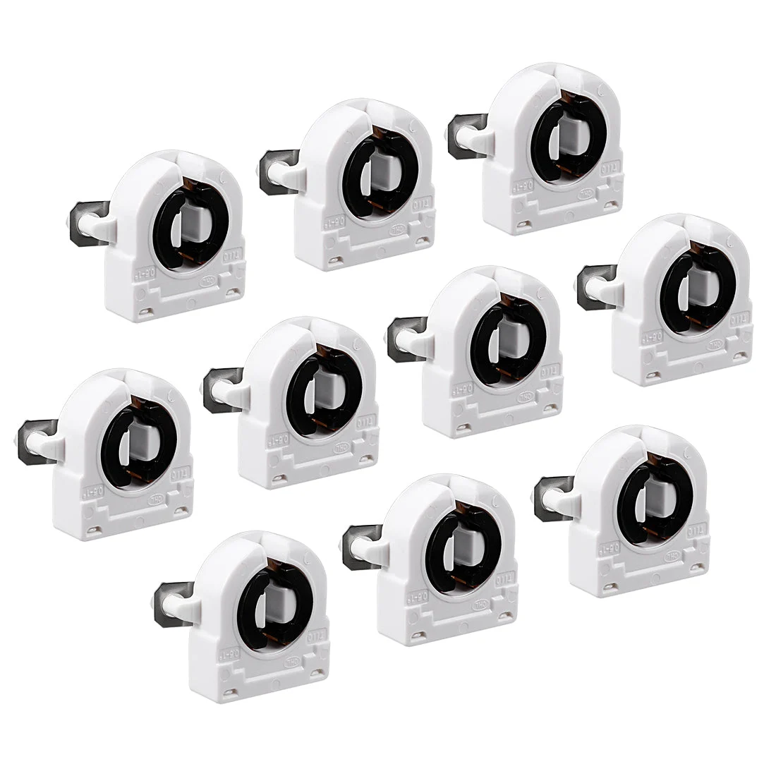 10 Pcs 2A T8 Socket G13 Base Fluorescent Lamp Holder Light Accessory White