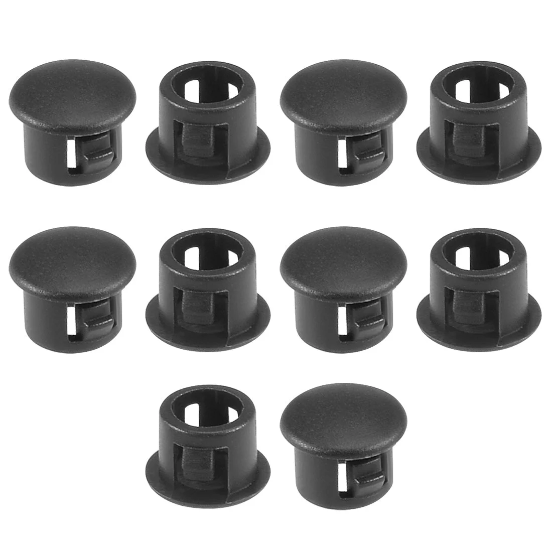 Hold Plugs,10pcs 6mm Black Nylon Round Snap Panel Locking Hole Plugs Cover