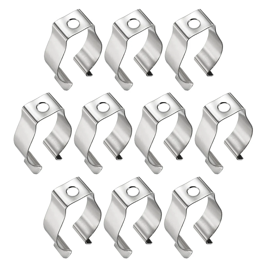 T8 U Clips Holder Bracket for LED Light Tube, LED Fluorescent Tube Replacement Mounting Accessories, Nickel-plated Manganese Steel Lamp Support to Prevent Sagging, Pack of 10