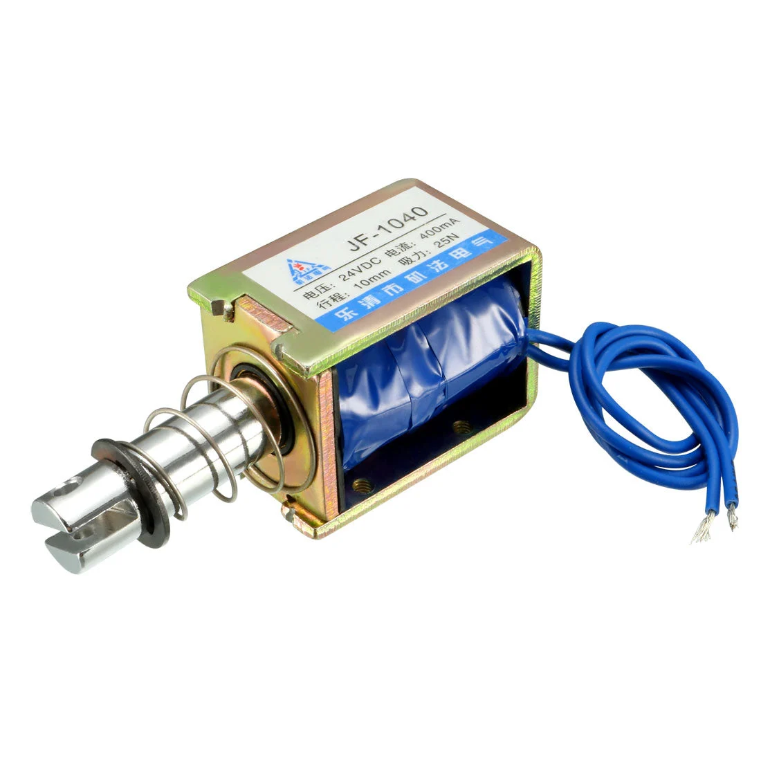 JF-1040 DC 24V 400mA 9.6W 25N 10mm Pull Type Linear Motion Solenoid Electromagnet