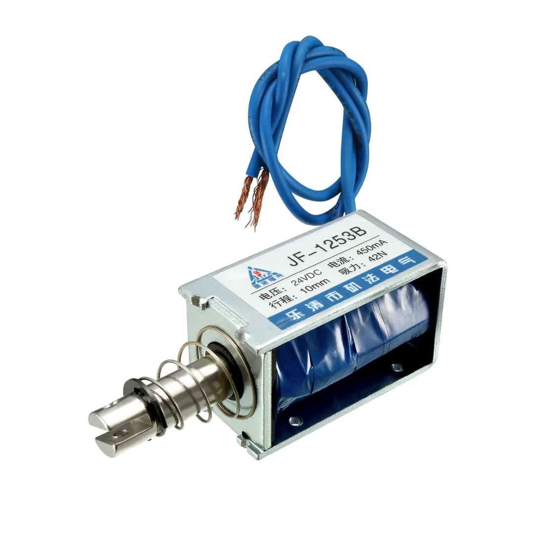 JF-1253B DC 24V 450mA 9.6W 42N 10mm Pull Push Type Linear Motion Solenoid Electromagnet
