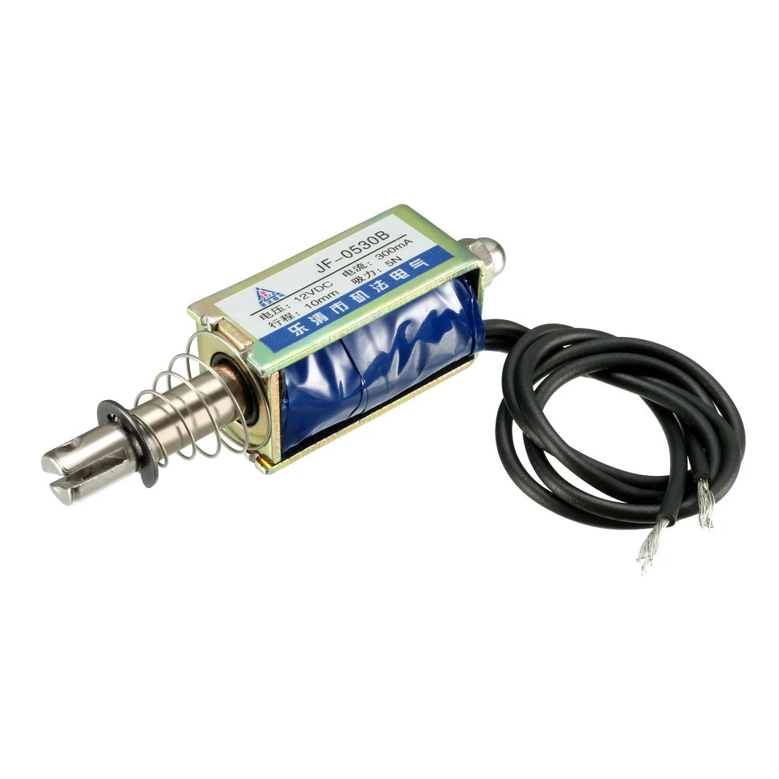 JF-0530B DC 12V 300mA 3.6W 5N 10mm Pull Push Type Linear Motion Solenoid Electromagnet
