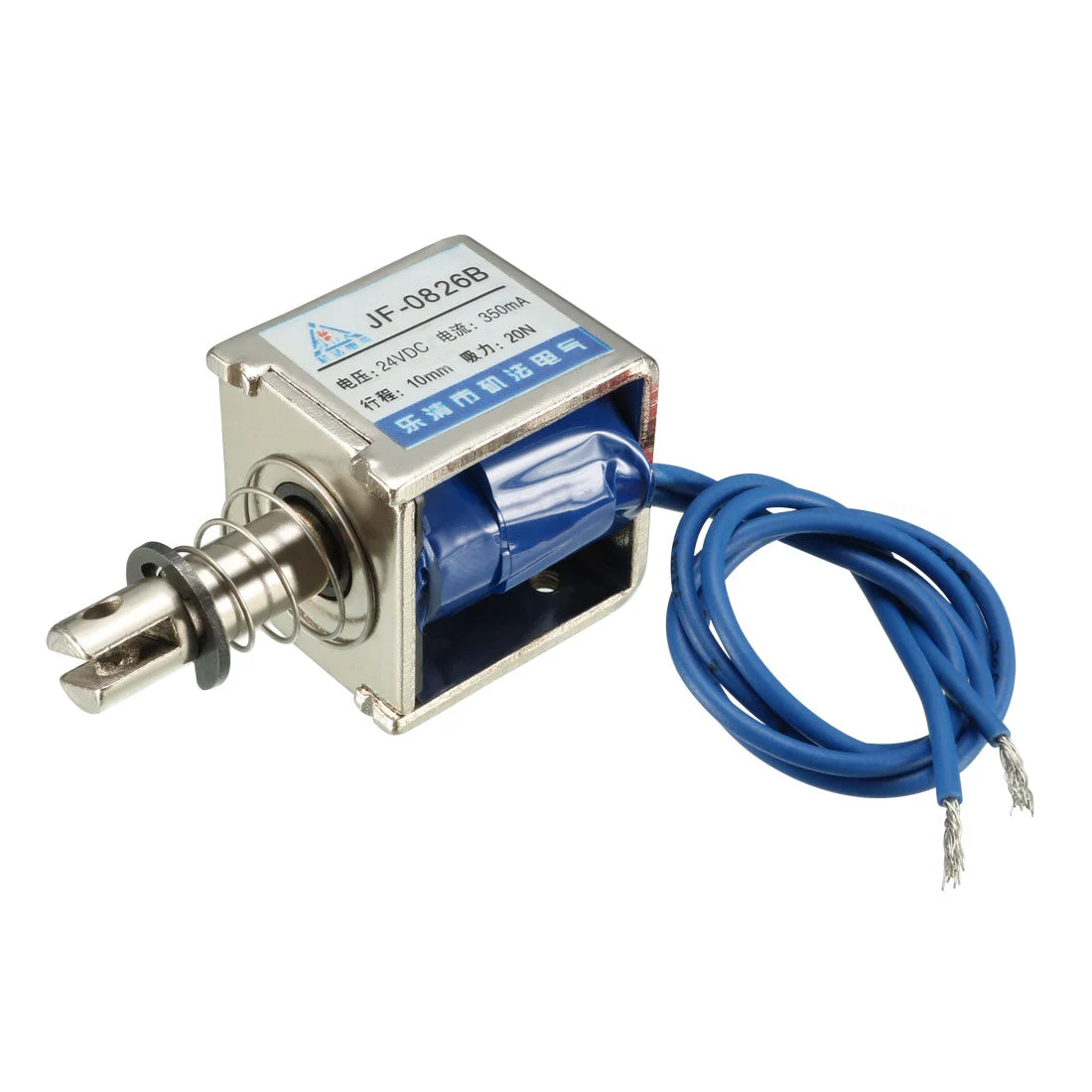 JF-0826B DC 24V 350mA 48W 20N 10mm Pull Push Type Linear Motion Solenoid Electromagnet