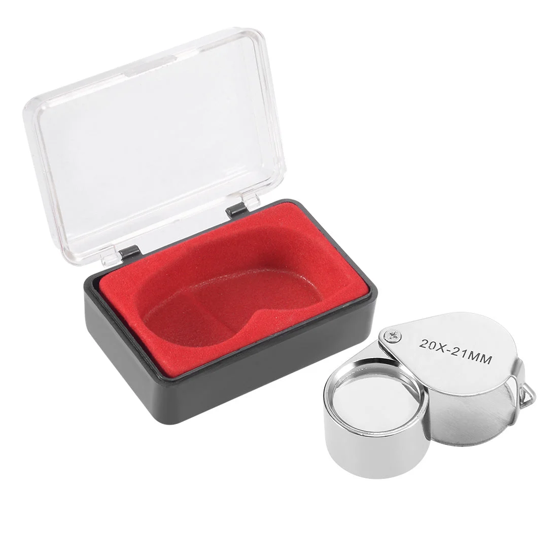 Uxcell Mini Microscope Jewelers Eye Loupe Magnifier Magnifying Glass Powerful Doublet, Chrome Plated, Round Body Jewelry Loupe, 21 mm, Silver