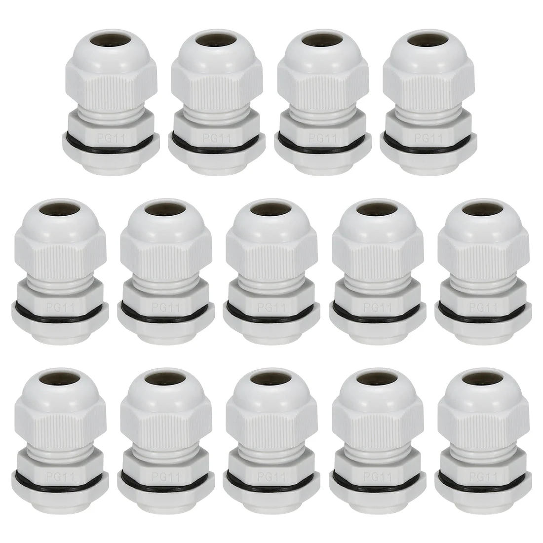 14Pcs PG11 Cable Gland Waterproof Connector Plastic Wire Glands Joints White for 5-10mm Dia Wires