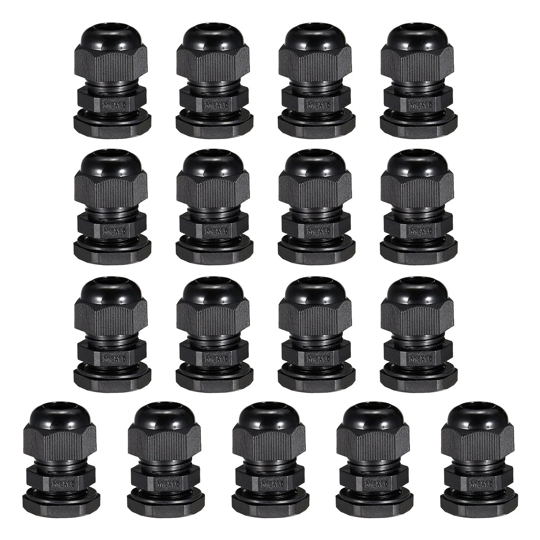 17Pcs M18 Cable Gland Waterproof Connector Plastic Wire Glands Joints Black for 5-10mm Dia Wires