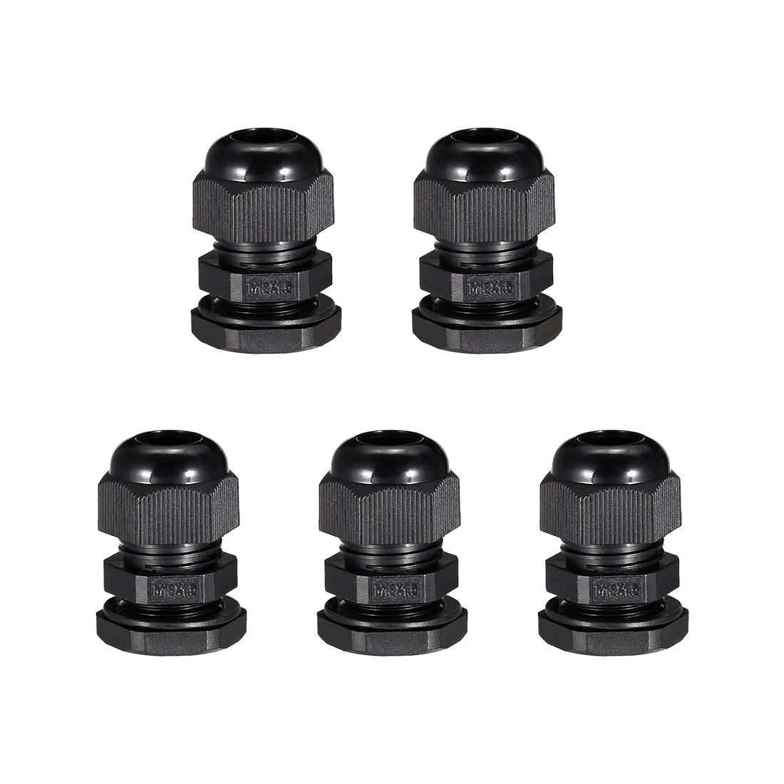 5Pcs M18 Cable Gland Waterproof Connector Plastic Wire Glands Joints Black for 5-10mm Dia Wires