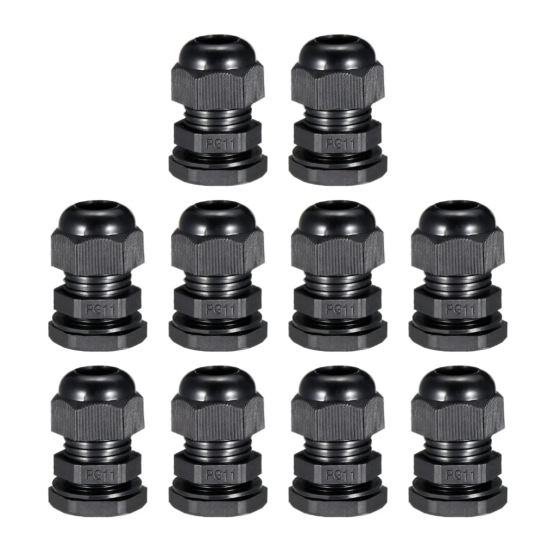 10Pcs PG11 Cable Gland Waterproof Joint Adjustable Black for 5mm-10mm Dia Wire