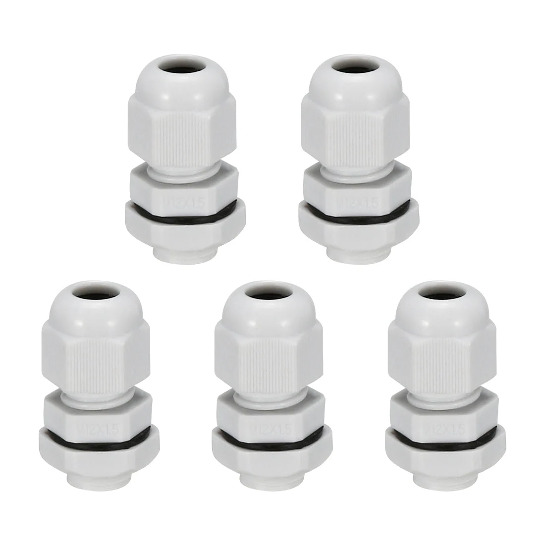 5Pcs M12 Cable Gland Waterproof Connector Plastic Wire Glands Joints White for 2-5mm Dia Wires