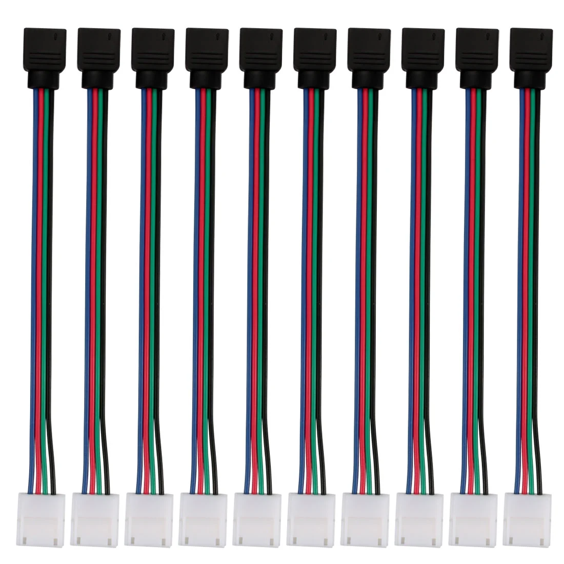 Uxcell 10pcs 4 Pin Conductor LED RGB Strip Light Connector 10mm Wide Strip to Controller Jumper for 5050 LED Strip light