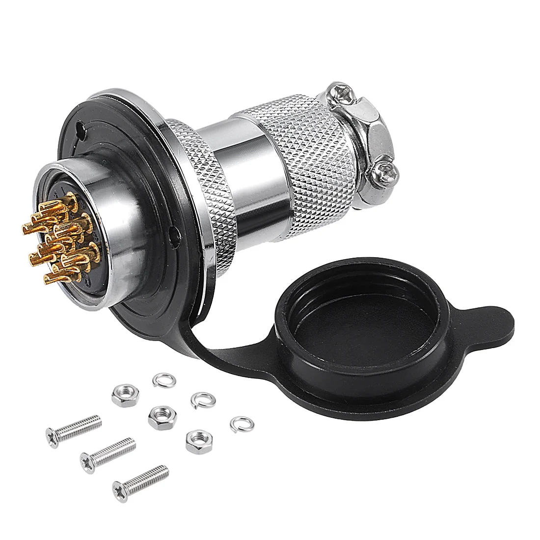 Aviation Connector, 25mm 10P 5A 250V GX25-10 Waterproof Male Wire Panel Power Chassis Metal Fittings Connector Aviation Silver Tone
