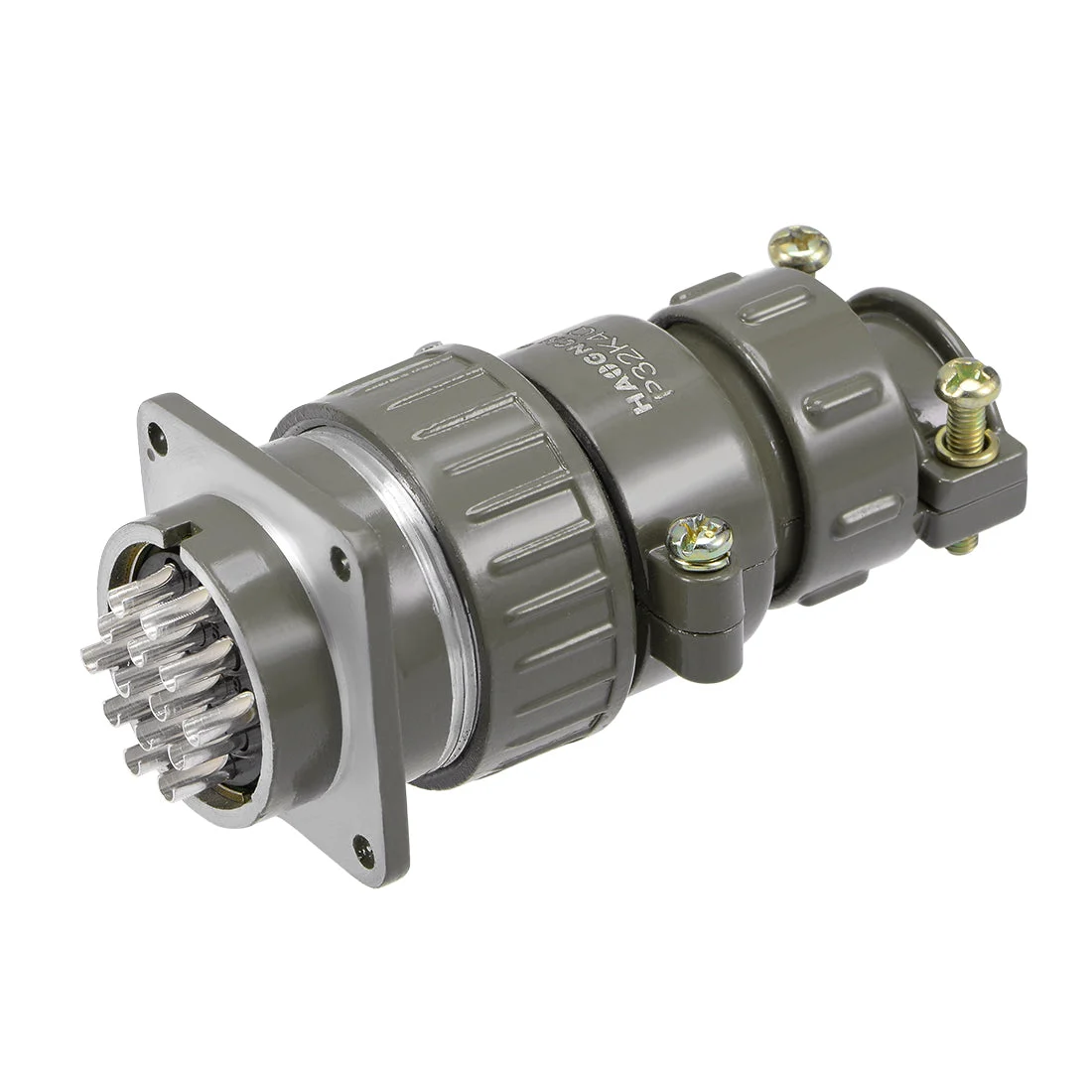 Aviation Connector, 32mm 14P 50A 500V P32K14Q Waterproof Male Wire Panel Power Chassis Metal Fittings Connector Aviation Brown