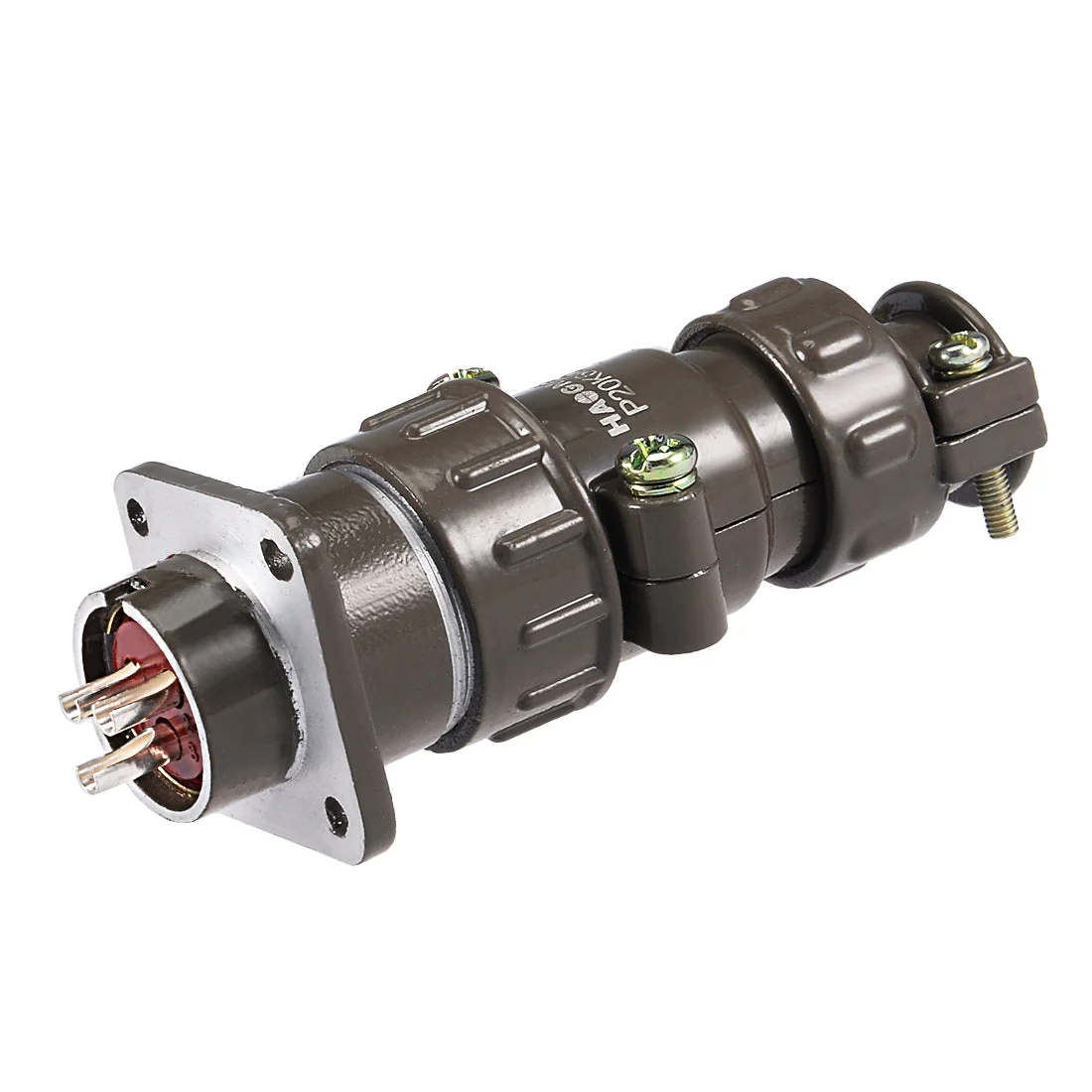 Aviation Connector, 20mm 3P 25A 250V P20-3 Waterproof Male Wire Panel Power Chassis Metal Fittings Connector Aviation Silver Tone