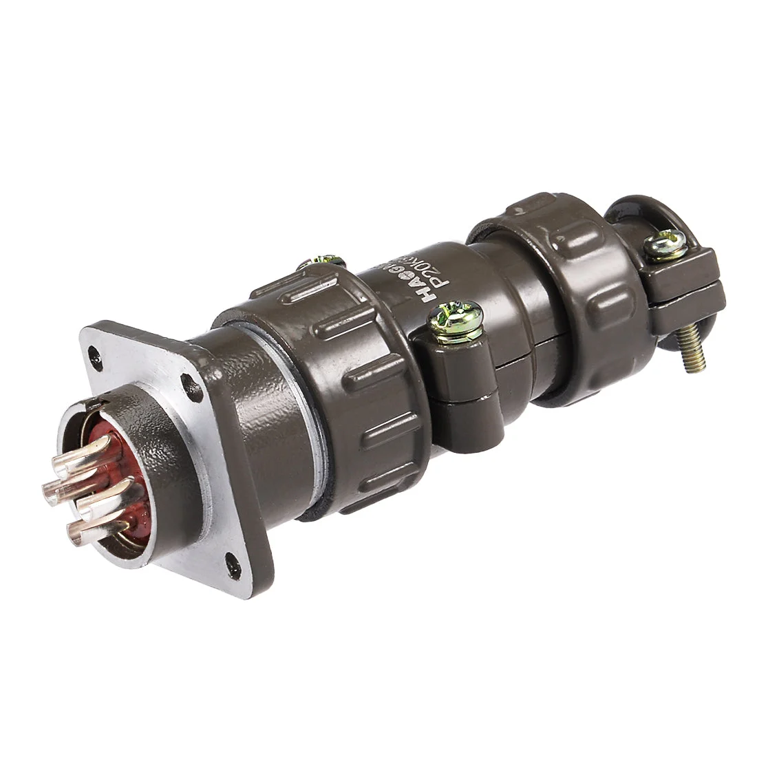 Aviation Connector, 20mm 4P 25A 250V P20-4 Waterproof Male Wire Panel Power Chassis Metal Fittings Connector Aviation Silver Tone