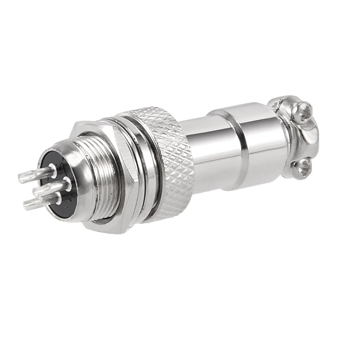 Aviation Connector Plug, 12mm 3P 7A 125V GX12-3 Waterproof Male Wire Panel Power Chassis Metal Fittings Aviation Wire Connector Socket Silver Tone
