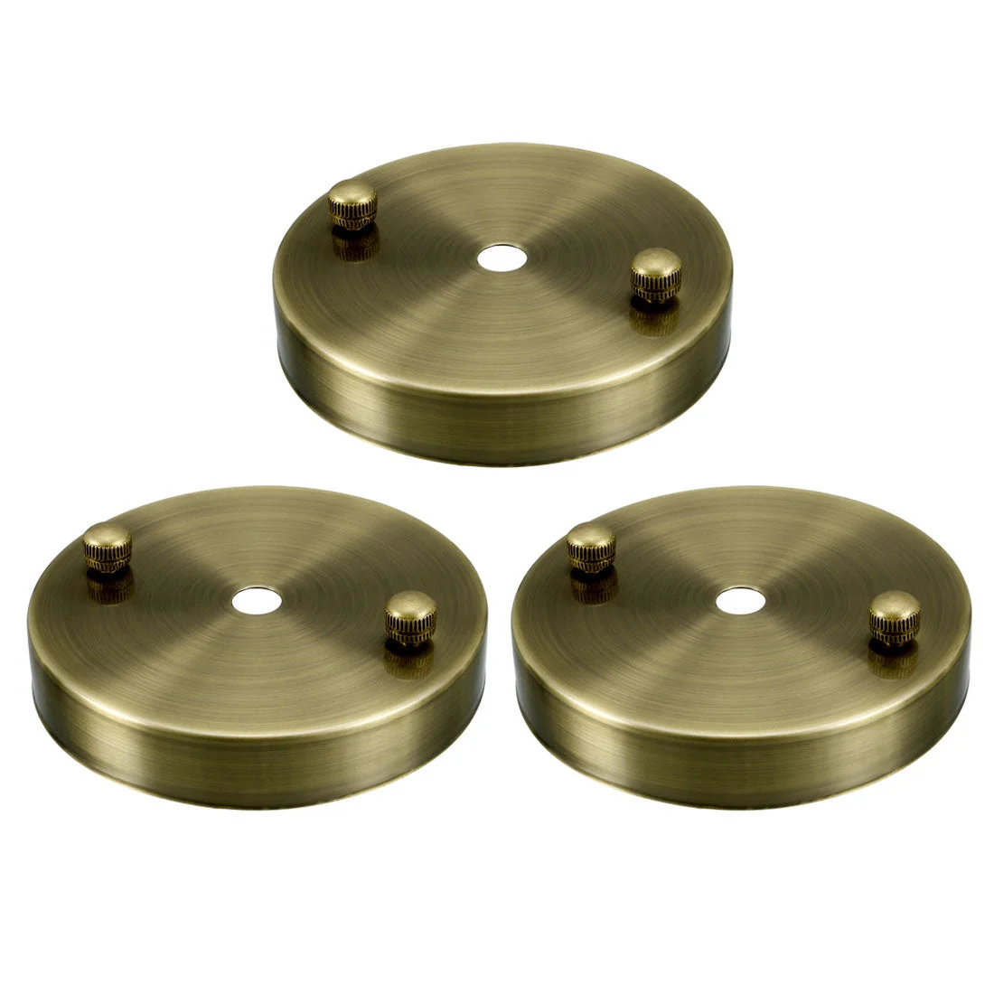 Retro Ceiling Light Plate Pointed Base Chassis Disc Pendant Accessories 100mmx20mm Bronze w Screw 3pcs