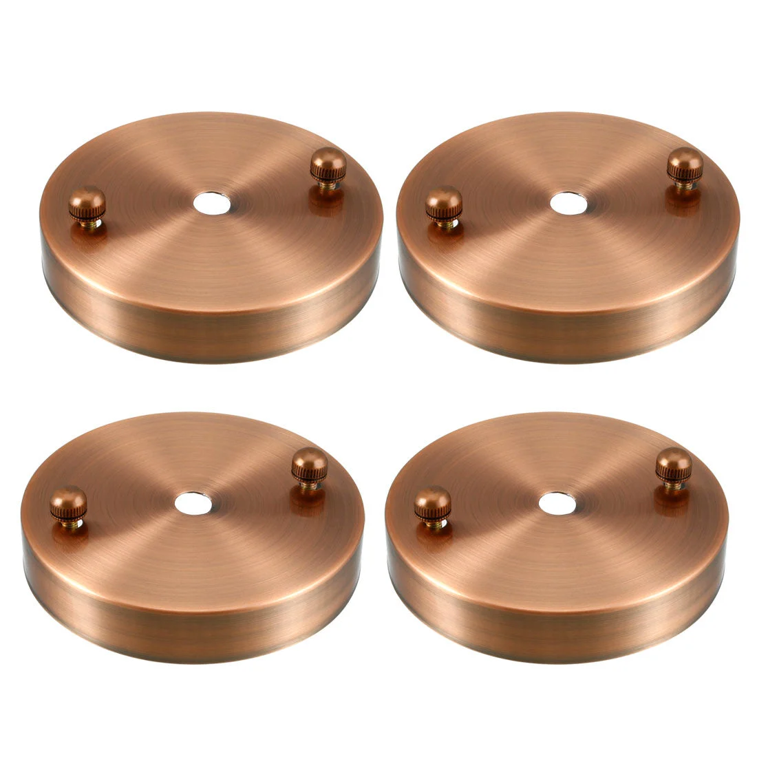 Retro Ceiling Light Plate Pointed Base Chassis Disc Pendant Accessories 100mmx20mm Copper Tone w Screw 4pcs