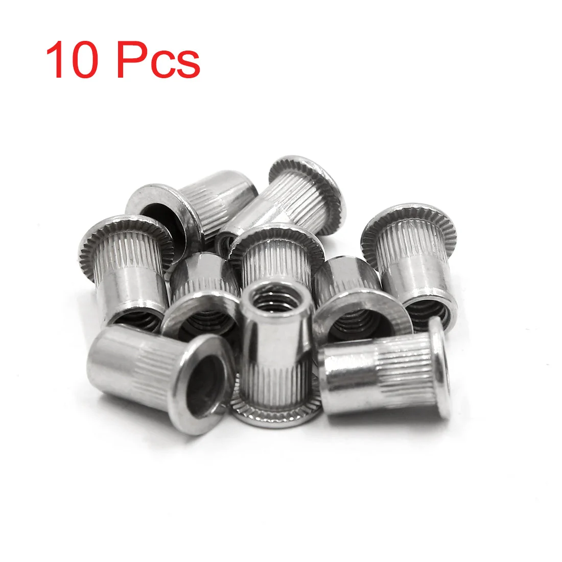 10Pcs 304 Stainless Steel 1/4-20 UNC Car Flat Head Rivet Nut Insert
