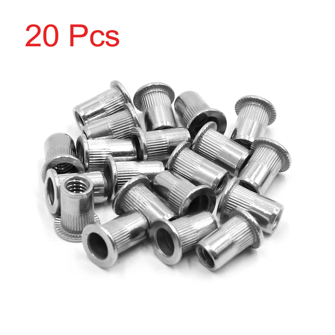 20Pcs 304 Stainless Steel 1/4-20 UNC Car Flat Head Rivet Nut Insert