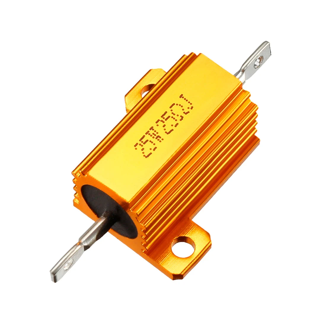 25W 25 Ohm 5% Aluminum Housing Resistor Screw Chassis Mounted Aluminum Case Wirewound Resistor Load Resistors Gold Tone 1 pcs