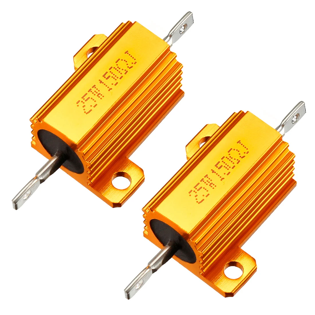 25W 150 Ohm 5% Aluminum Housing Resistor Screw Tap Chassis Mounted Aluminum Case Wirewound Resistor Load Resistors Gold Tone 2 pcs