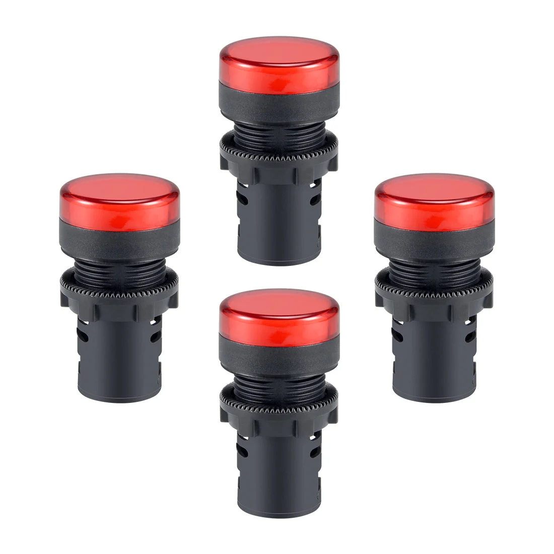 4Pcs Red Indicator Light AC/DC 24V, 22mm Panel Mount, for Electrical Control Panel, HVAC, DIY Projects