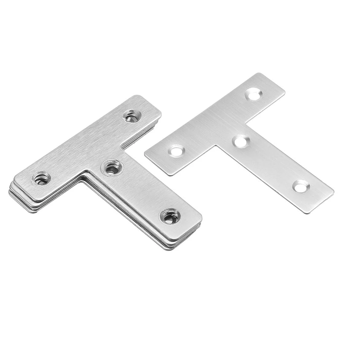 Flat T Shape Repair Mending Plate, 60mmx60mm, Stainless steel Joining Bracket Support Brace, 5 pcs