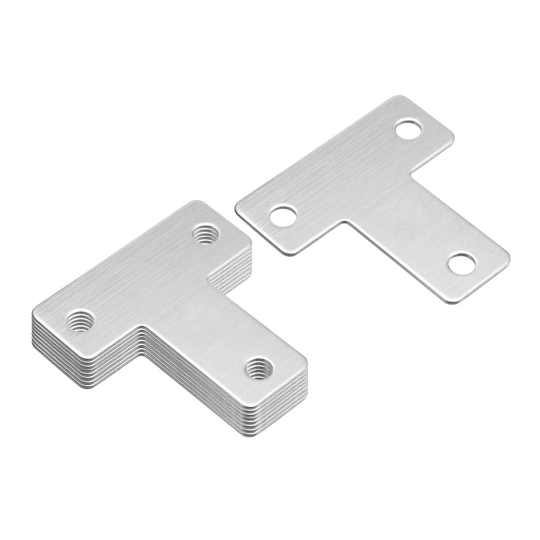 Flat T Shape Repair Mending Plate, 43mmx43mm, Stainless Steel Joining Bracket Support Brace, 10 Pcs