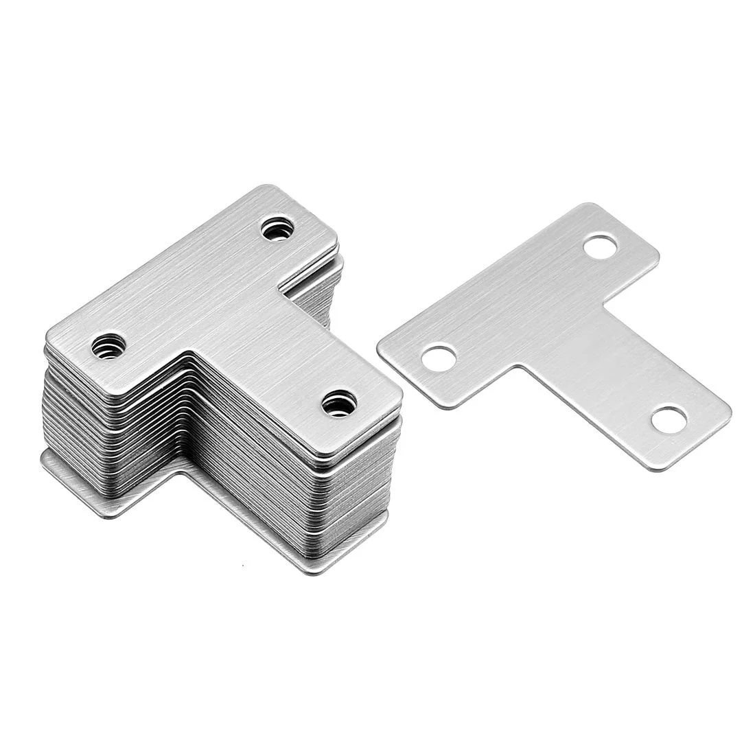 Flat T Shape Repair Mending Plate, 43mmx43mm, Stainless Steel Joining Bracket Support Brace, 20 Pcs