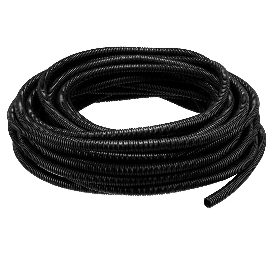 20 M 10 x 13 mm PP Flexible Corrugated Conduit Tube for Garden,Office Black