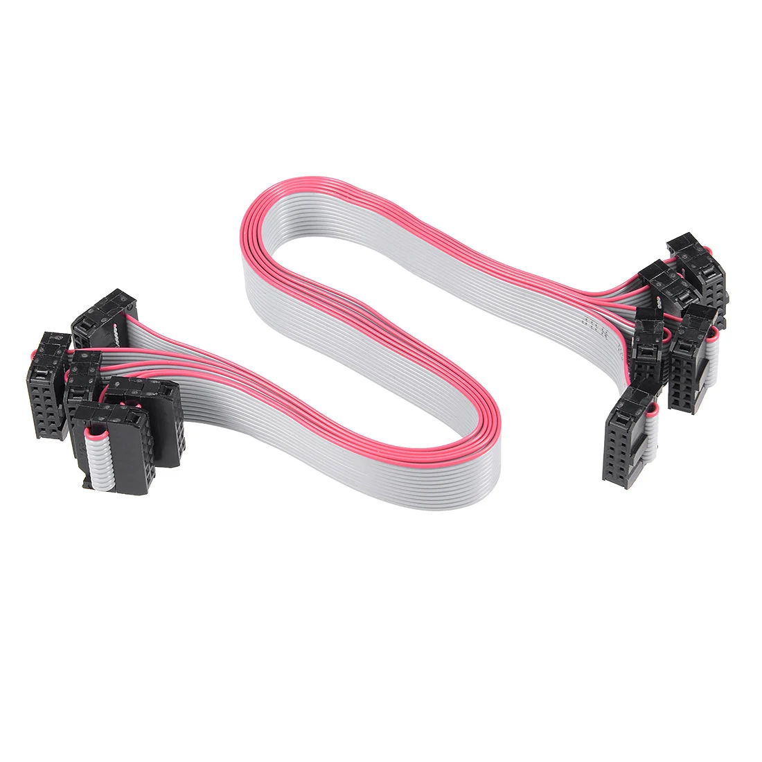 5Pcs IDC 12 Pins Connector Flat Ribbon Cable Female Connector 30cm 2.54mm Pitch