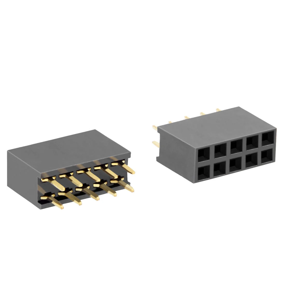 Uxcell 50Pcs 2.54mm Pitch 2x5-Pin Double Row Straight Connector Female Pin Header Strip PCB Board Socket