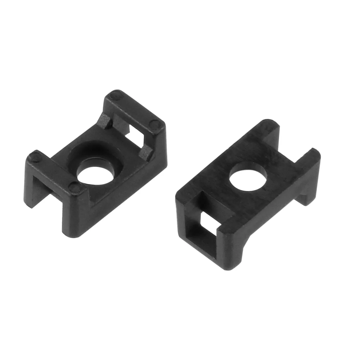 Uxcell Cable Tie Mount Base Saddle Type Wire Holder Nylon 3.8mm Hole Width Black 46Pcs