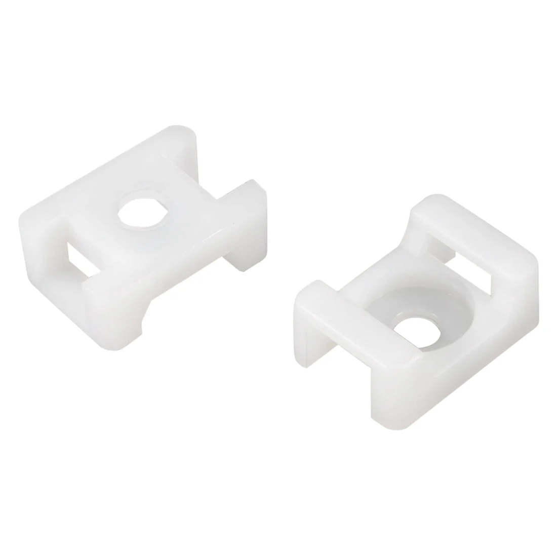 Cable Tie Mount Base Saddle Type Wire Holder Nylon 9mm Hole Width White 100Pcs
