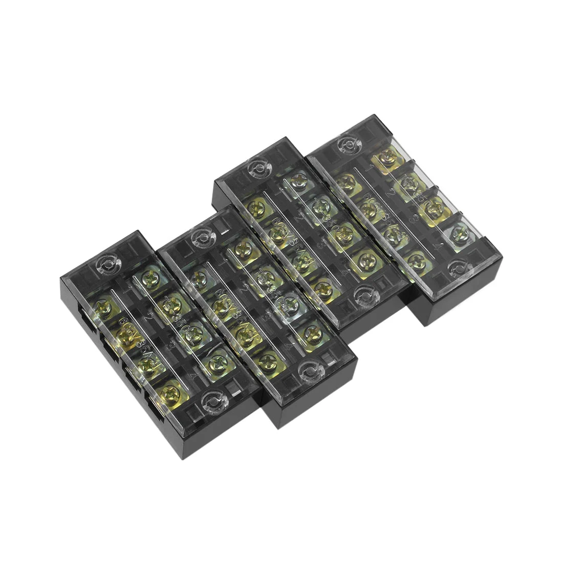 4Pcs 4Positions Dual Rows 600V 35A,Wire Barrier Block Terminal Strip TB-3504L