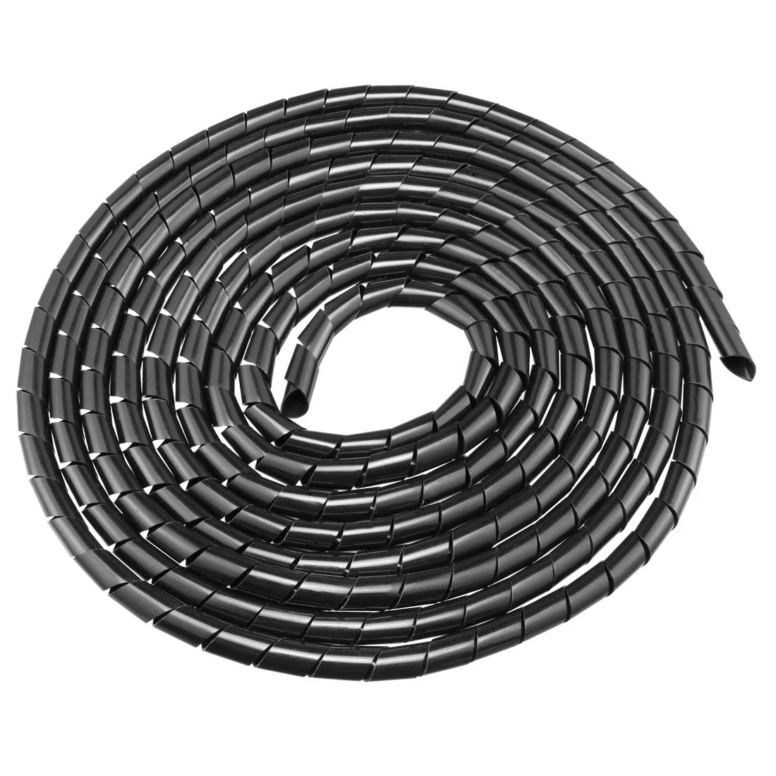 14mm Flexible Spiral Tube Cable Wire Wrap Computer Manage Cord Black 4.5-6M