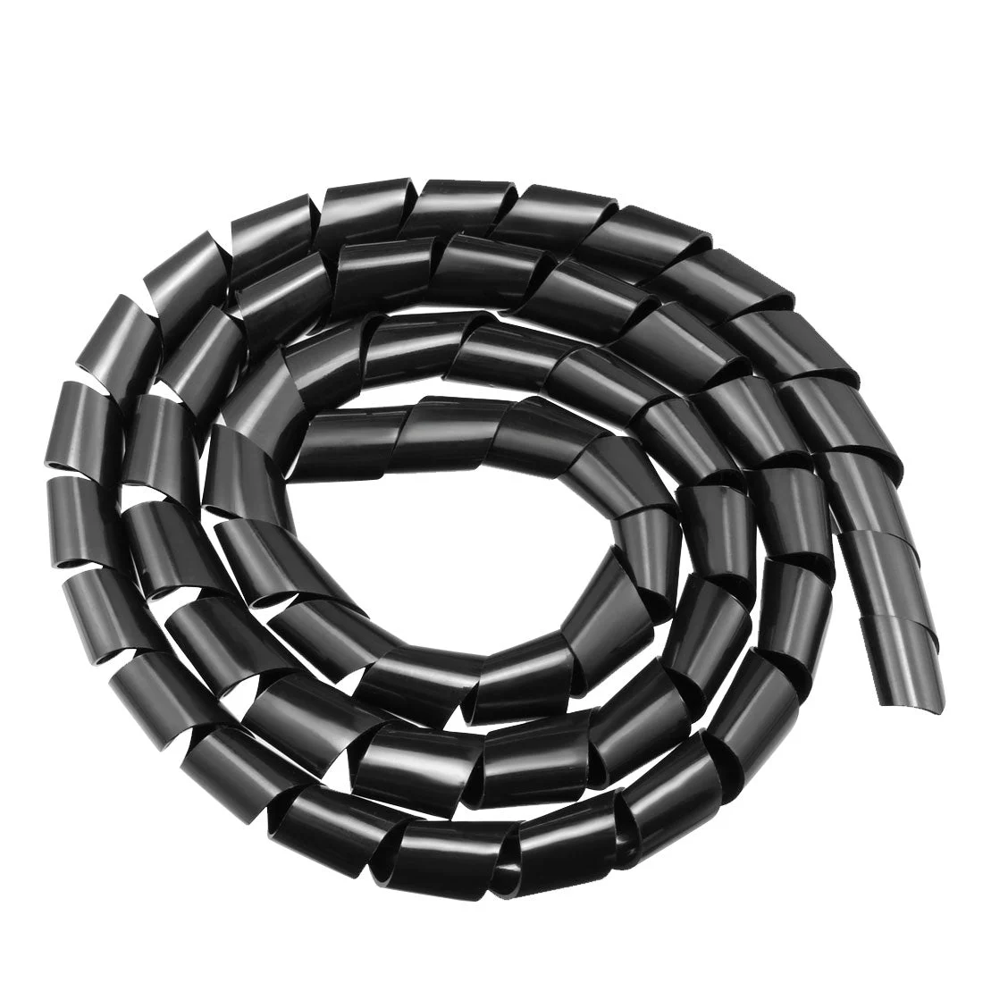 Uxcell 30mm Flexible Spiral Tube Cable Wire Wrap Computer Manage Cord Black 1M Long