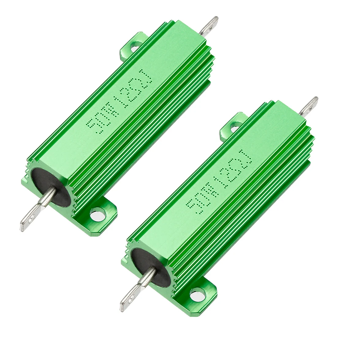 50W 12 Ohm 5% Aluminum Housing Resistor Screw Chassis Mounted Aluminum Case Wirewound Resistor Load Resistors Green 2 pcs